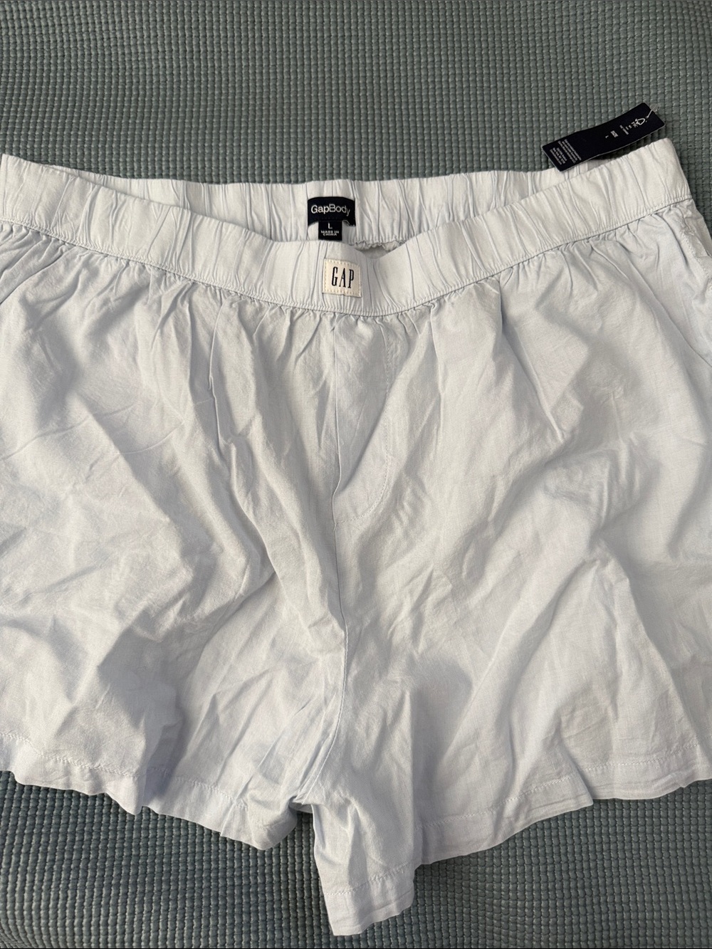GAP White Cotton Elastic Waist Sleep Shorts